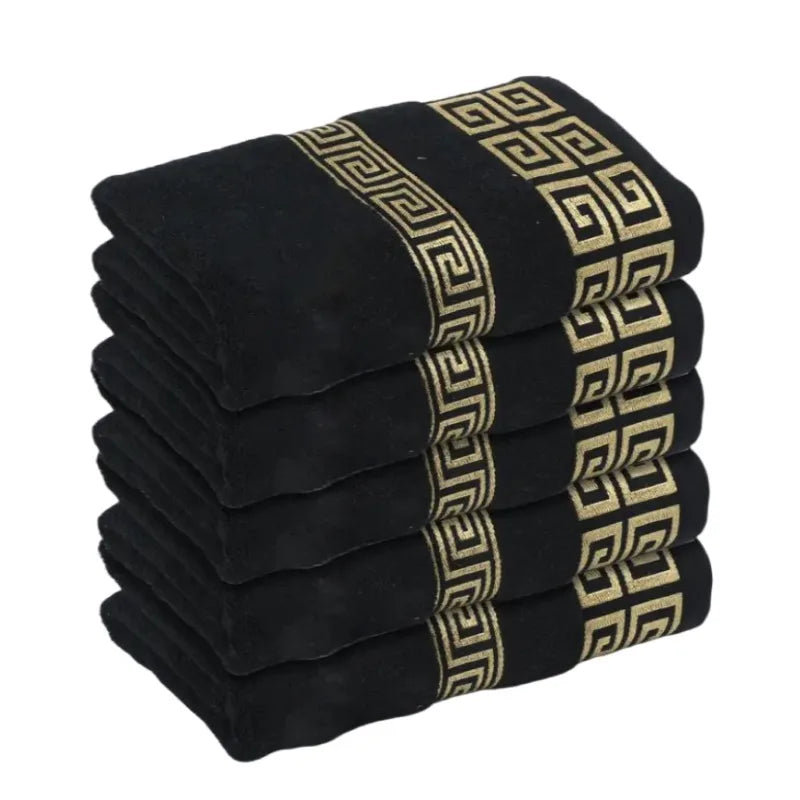 1/5/10pcs Black Cotton Towels Cover 34x74cm/70x140cm Embroidered Hotel Quality Bath Towel for Adults Christmas Gift Face Towels