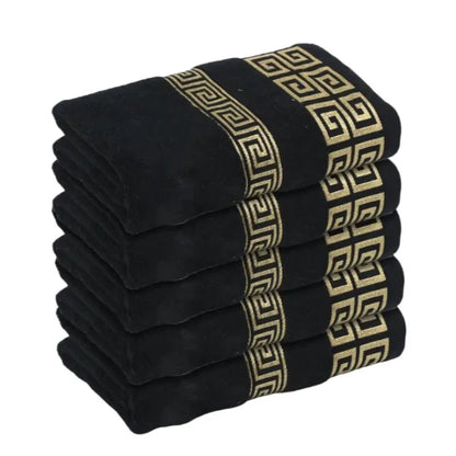 1/5/10pcs Black Cotton Towels Cover 34x74cm/70x140cm Embroidered Hotel Quality Bath Towel for Adults Christmas Gift Face Towels