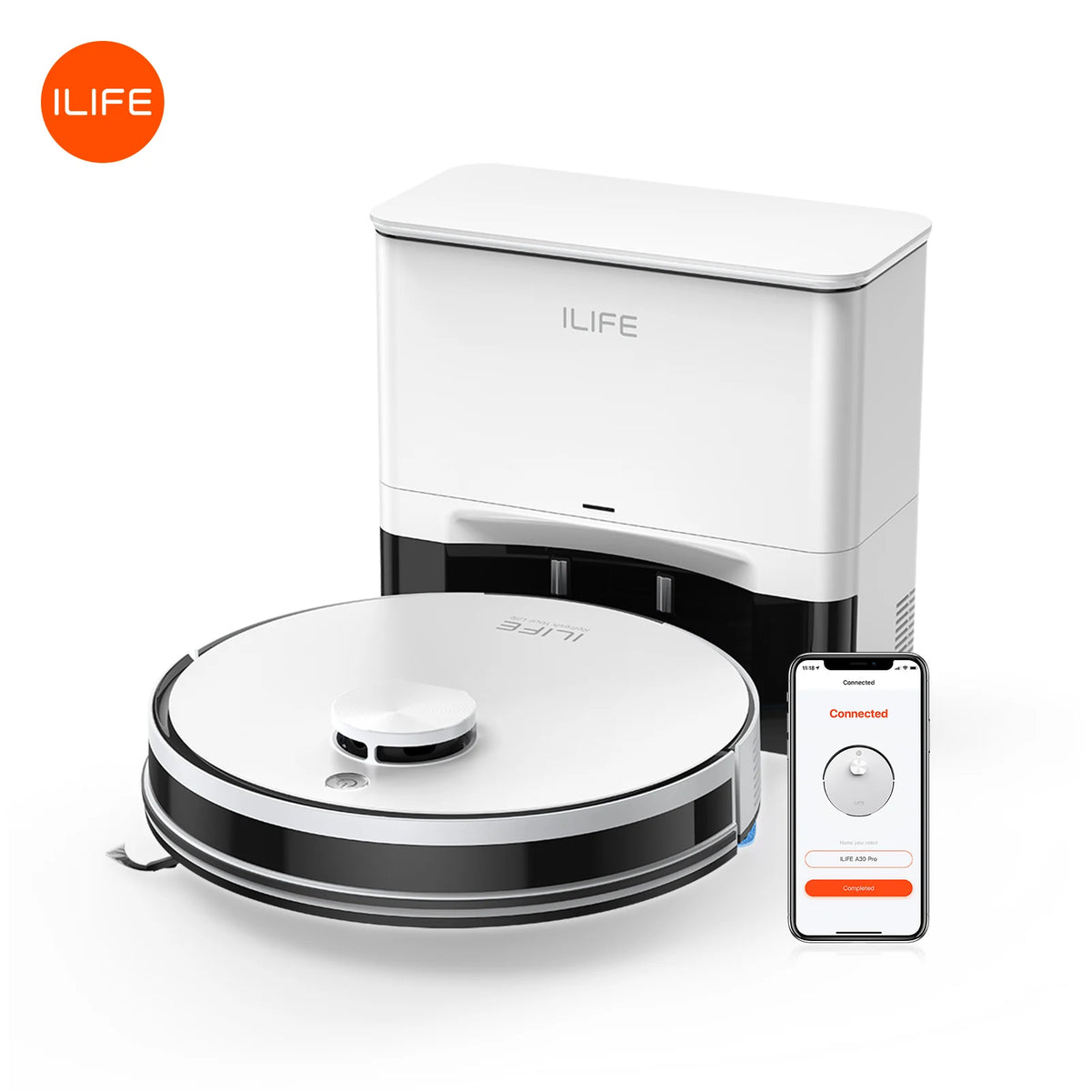 ILIFE A30 Pro robotdammsugare med självtömning, LiDAR och mopp – 5 000 Pa