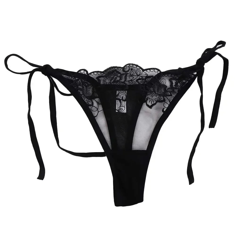 Ladies Women Embroidery Transparent Lingerie Lace Panties Underwear Panty Brief