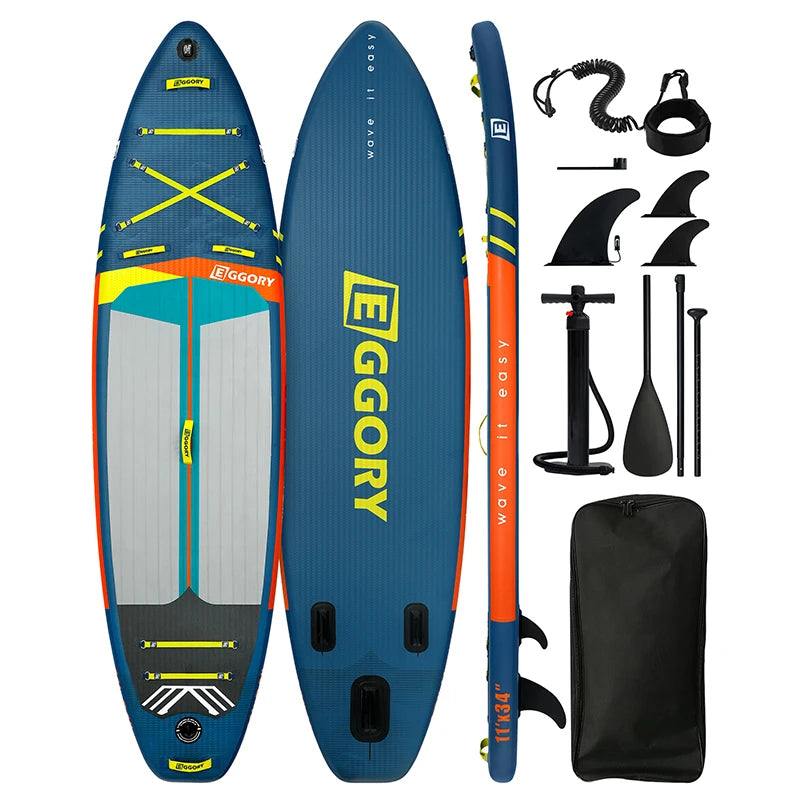 EGGORY Uppblåsbar SUP-bräda – Ca 335 cm, 7 Designs, Komplett Set, Skickas från Tyskland