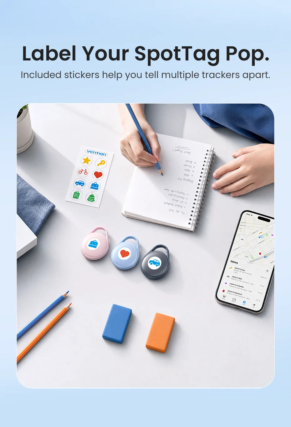 Vention Spårningsbricka Smart Bluetooth-lokaliserare 4-pack
