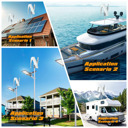 SMARAAD Vertikal Vindturbin 2kW – Magnetisk Dynamo MPPT Boost Hybrid Sol+Vind Off-Grid Inverter 220V, EU-lager Polen