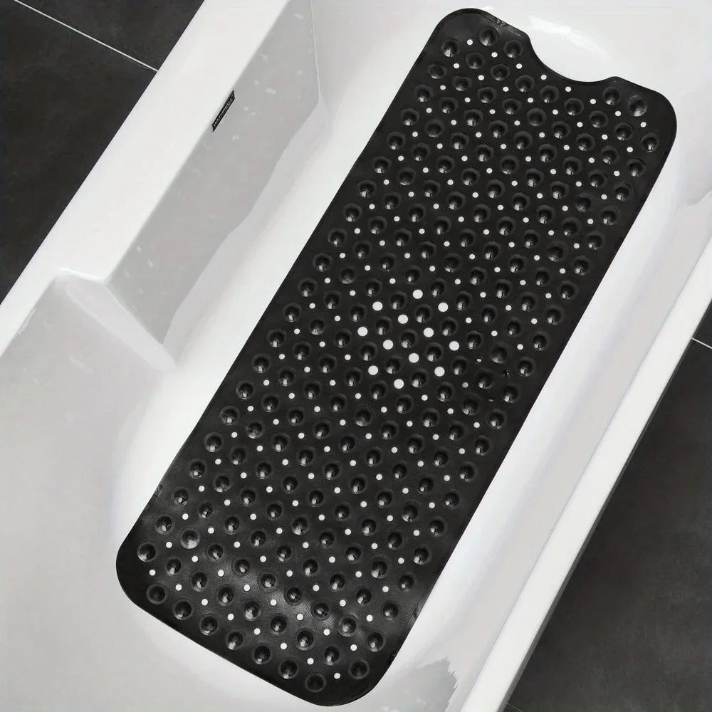 Non-Slip Bathtub Mat Shower Mat with Drain Holes and Suction Cups Machine Washable Household Bathroom Shower Carpet Bathroom