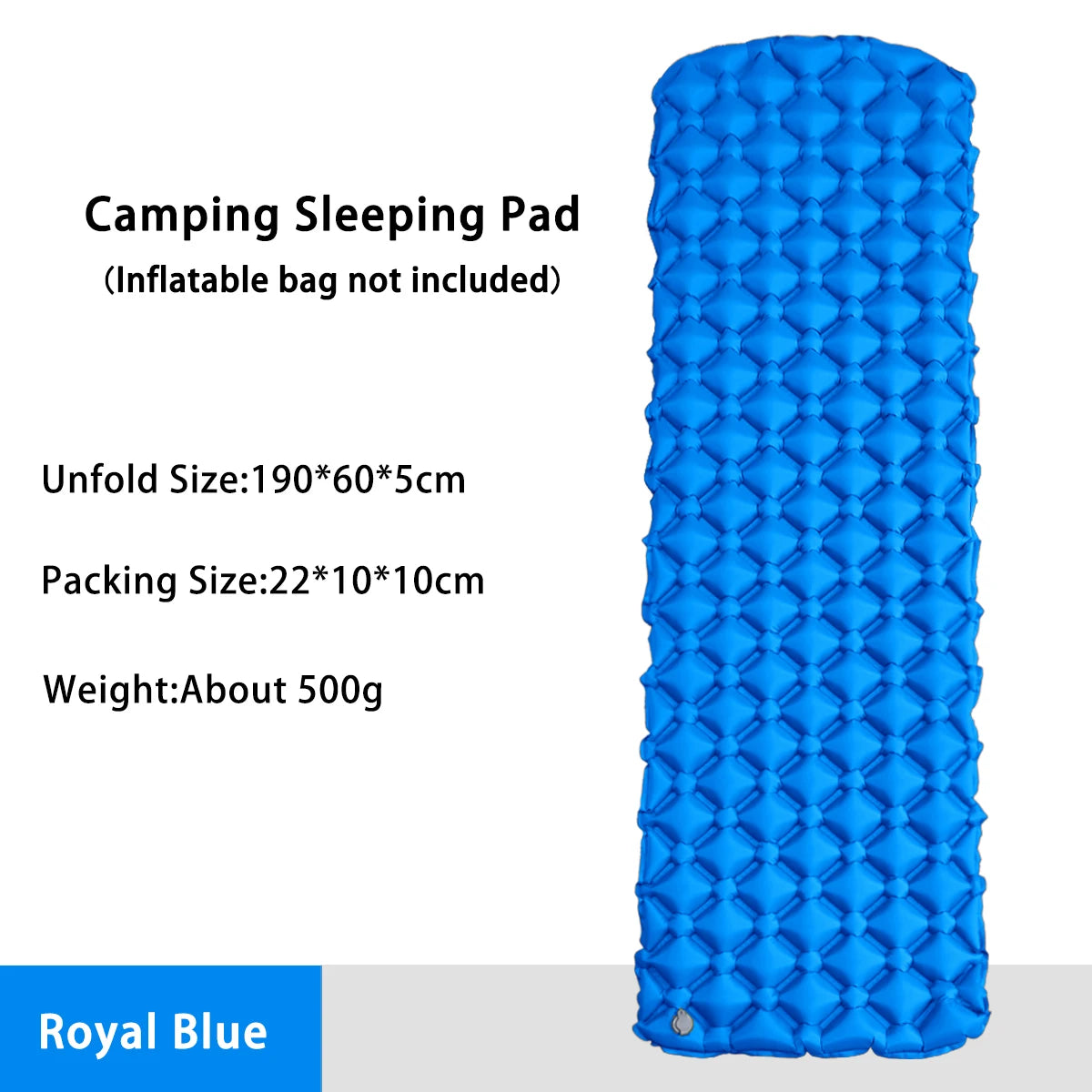 Uppblåsbar Campingmadrass LT-01 – Inbyggd Pump, TPU-Nylon, Hopfällbar, 4 Färger