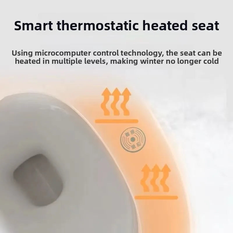Intelligent Toilet Lid with Automatic Flip and Remote Control for Instant Hot Seat Toilet Cover LCD Display ,Round/Elongated