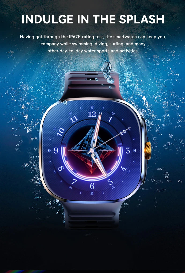2026New 5G SIM Smart Watch 2.4" AMOLED 8+128GB GPS+NFC WIFI 1000W HD Camera IP68Waterproof Health Monitor Android Smartwatch Men