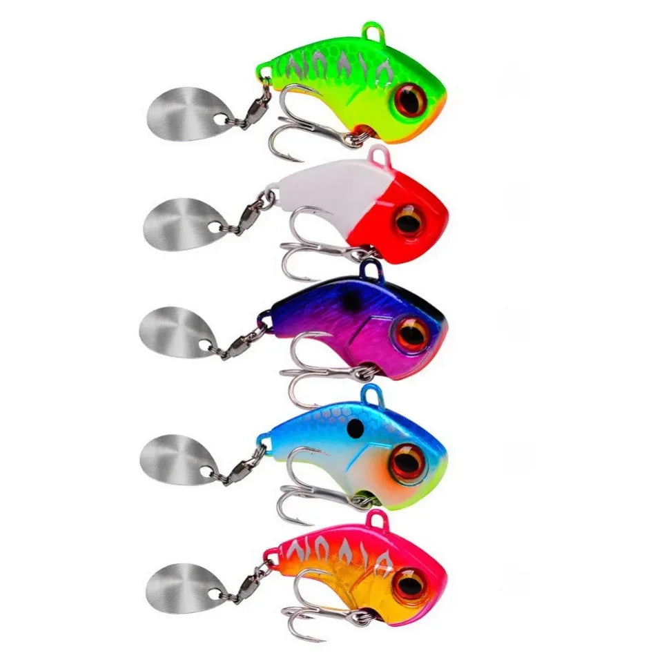 Fishing Lures Wobble Rotating Metal Vib Vibration Bait Winter Fishing 6g 15g 28g Artificial Hard Baits Spinner Spoon Lure