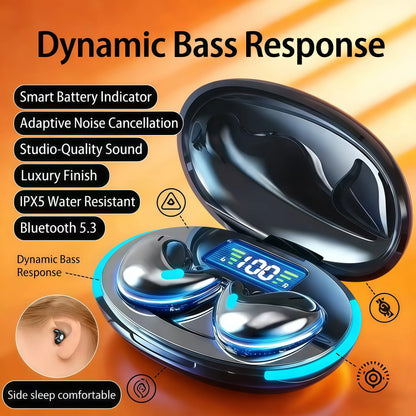 X55 True Wireless Earbuds – Bluetooth 5.0 HiFi Stereo Brusreducering Sport Gaming Sleep 350mAh Fodral Lila Svart Blå Vit Khaki
