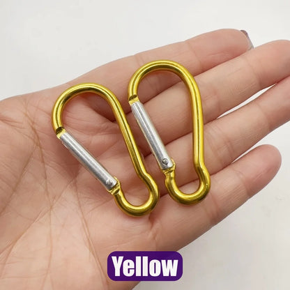 5-100Pcs Aluminum Carabiner Key Chain Clip Outdoor Camping Keyring Snap Hook Water Bottle Buckle Kit Climbing Accessories