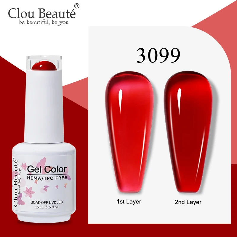 Clou Beaute Semi-transparent Jelly Color UV Gel Manicure Gel Nail Nail Supplies For Professionals Semi-permanent Varnish 15ml
