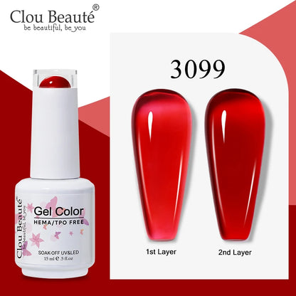 Clou Beaute Semi-transparent Jelly Color UV Gel Manicure Gel Nail Nail Supplies For Professionals Semi-permanent Varnish 15ml
