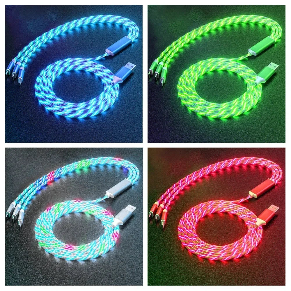 USB 3-i-1-kabel med LED-belysning