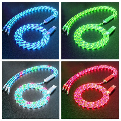 USB 3-i-1-kabel med LED-belysning