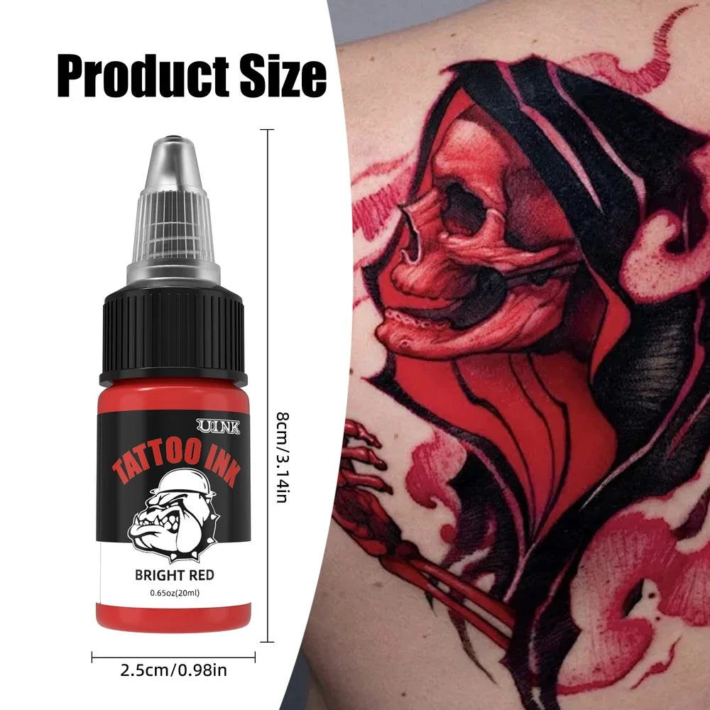 DQFART UINK Tatueringsbläck 7-pack 20ml – CPNP Vattenbaserat 36 Mån Hållbarhet Body Art Nybörjare & Proffs 2026