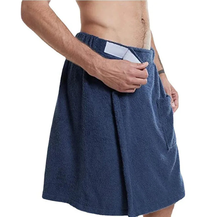 Men's Shorts 2025 Wearable Bath Towel Bathhouse Shower Room Bathrobe Pocket Bath Towel Clothing