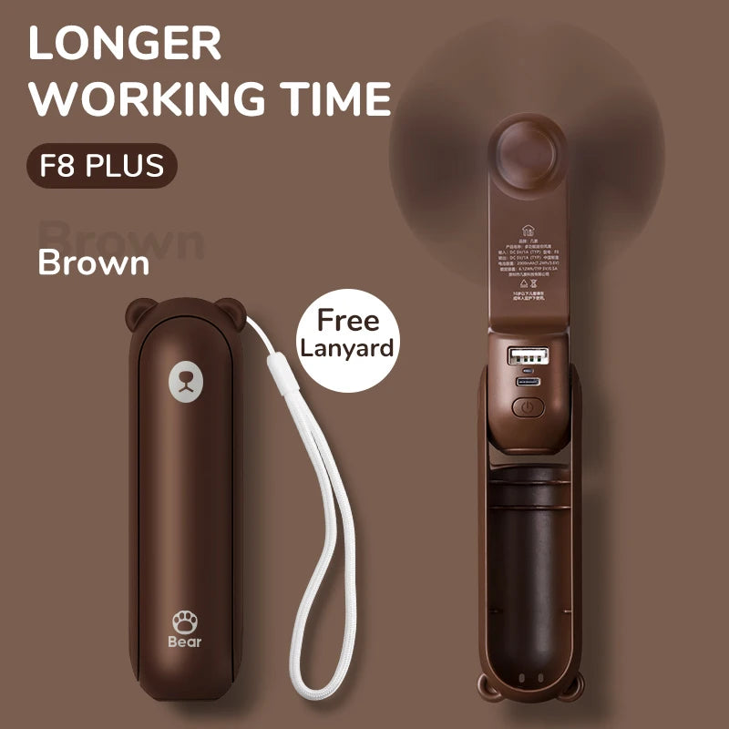 JISULIFE Handhållen Fläkt 3-i-1 – Ficklampa & Powerbank, F8 (2000mAh) / F8X (4500mAh), 7 Färger