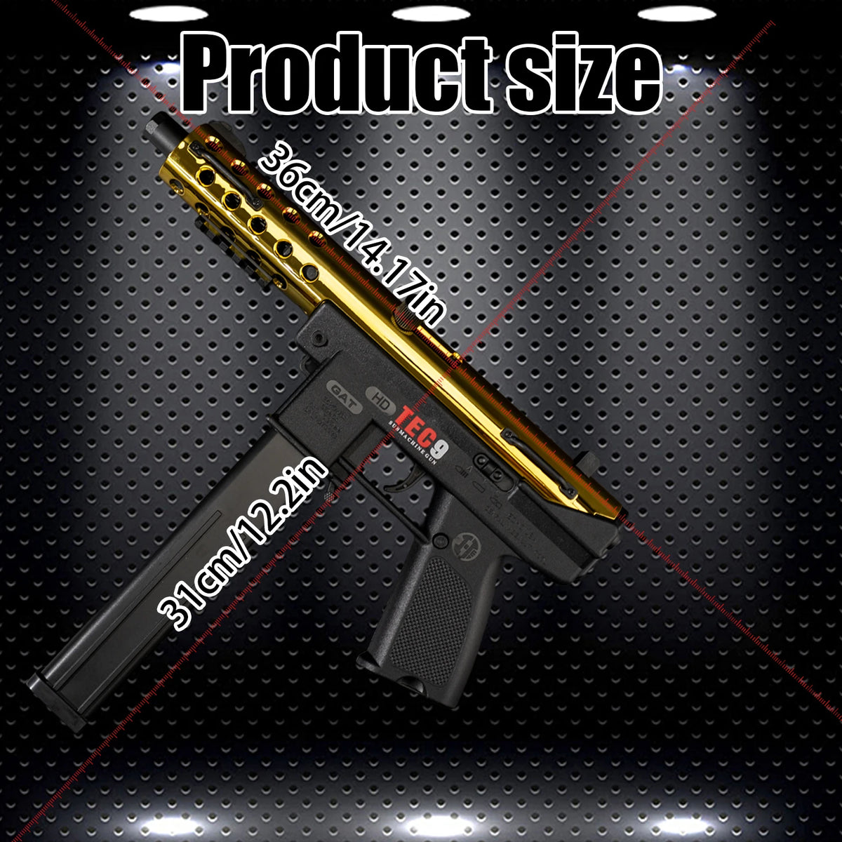 TEC-9 Gelballvapen med batteri och magasin
