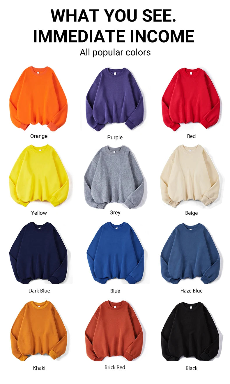 Winter Womens Solid Sweatshirts Casual Comfortable Warm Hoodies Loose Crewneck Fleece Pullover Tops Autumn Womans Streetwear