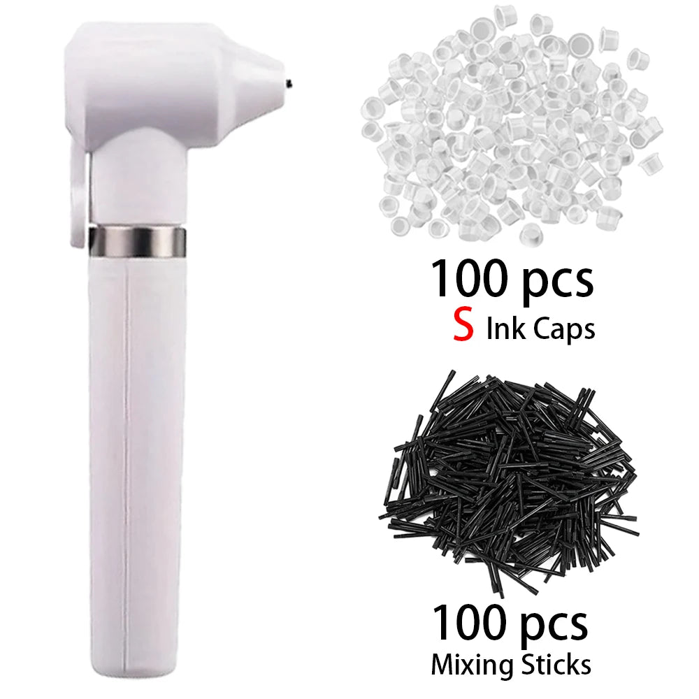 Tattoo Pigment Mixer Machine Tattoo Ink Mixer Kit with 100Pcs Mixing Sticks and 100pcs tattoo ink cups （S /M /L )Tattoo supplies