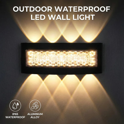 LED Vägglampa Aluminium – Varmvit 3000K, Svart, 7–11W, Vattentålig, Ute & Inne, 85–265V