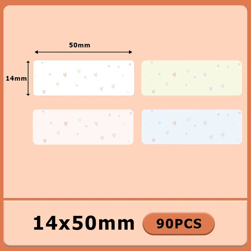 Termiska Etikettrullar Mönster & Färg – Kompatibla med Marklife P11 P12 Phomemo D30 DELI Q2 Brother – 12x40mm 14x40mm 14x50mm 2026