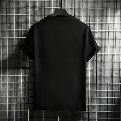 Men's T-shirt High Quality 100% Cotton Round Neck Short Sleeve Classic Black White Pure Color Tees Spring Summer Casual Cool Top