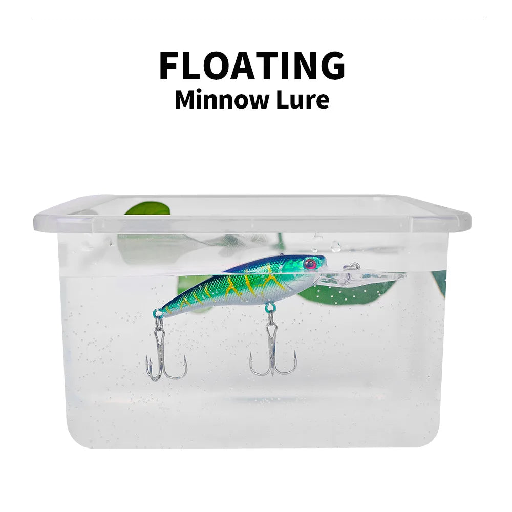 20PCS Suspending Jerkbait Minnow Lures – Slow Sinking Hard Bait with Treble Hooks for Bass Musky Zander Freshwater Saltwater