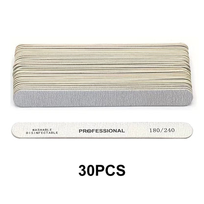 10-100PCS Wooden Nail File Professional Sanding Buffer Files 100/180/240 Double Side For Nail Art Pedicure UV Gel Tips Tools