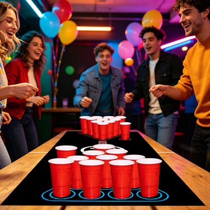 Beer Pong Game Table Runner Drinking Games for Adults Party and Drinking Game Nights Does Not Include Cup and Ping Pong Ball