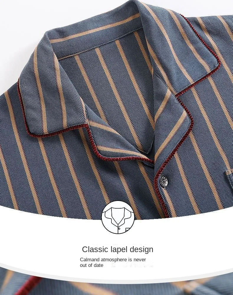 Herr Pyjamas Set – Långärmad & Långa Byxor Tunn Polyester Året Runt Plus Size, 5 Färger M–4XL