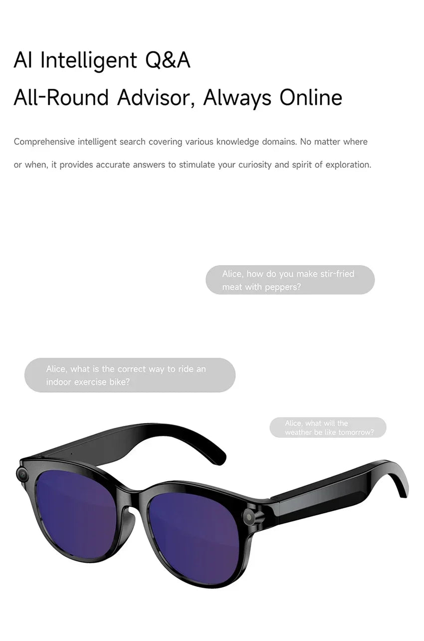 Xiaomi Smart AI Glasses 800W Shooting Camera HD Photo Video Voice Call Translation Waterproof Bluetooth AI Motorcycle Glasses