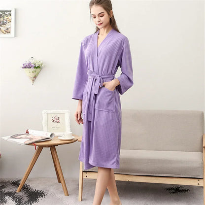 Unisex Kimono Badrock Lång – Lätt Mjuk Sommar & Höst Loungewear, 17 Färger M–3XL