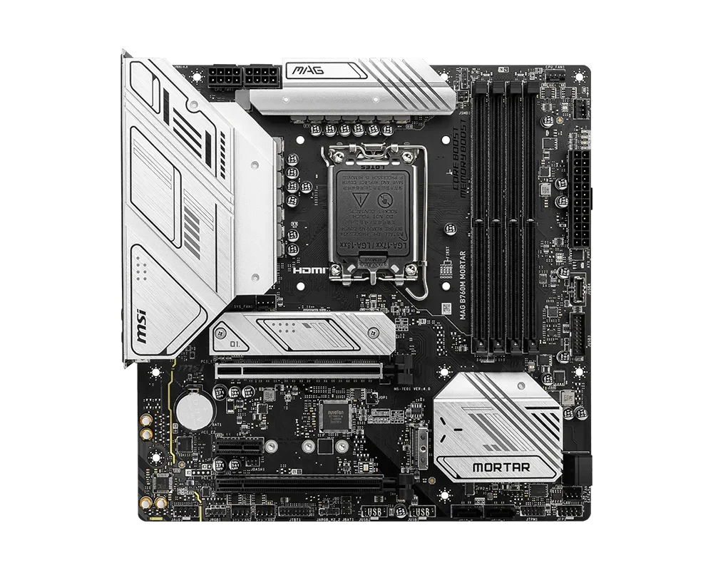 MSI MAG B760M MORTAR D5 LGA 1700 4×DDR5  256GB PCI-E 5.0 1×HDMI 1×DisplayPort Motherboard
