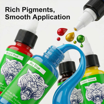 DM Tattoo Ink 15 Color 1OZ/Bottle Natural Plant Extract Pigment Body Painting Long Lasting No Color Loss Professional Tattoo Ink