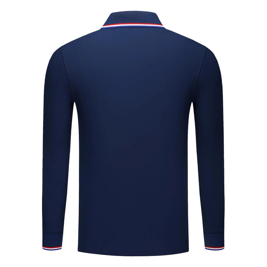 Långärmad Polo-shirt med Eget Tryck eller Logotyp – Unisex S–4XL (Asian)