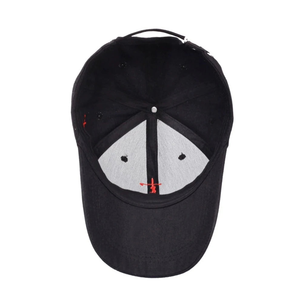 Casual Baseball Cap with English Cross Embroidery Adjustable Hat for Men Women Teens