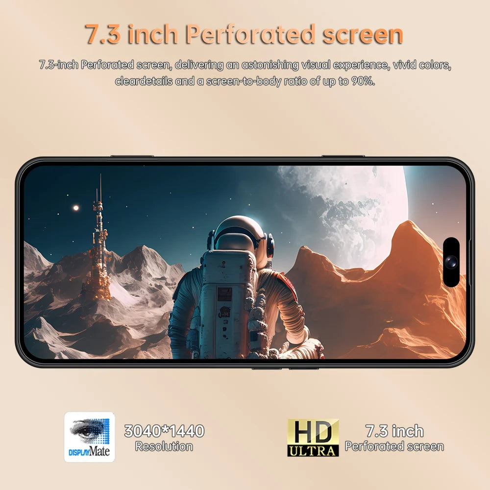 Cellphones 15T Pro Original Face Recognition Android 15 Mobile Phones 5G Dual Card 7800mAh 7.3 inch Global Version Unlocked Smartphone