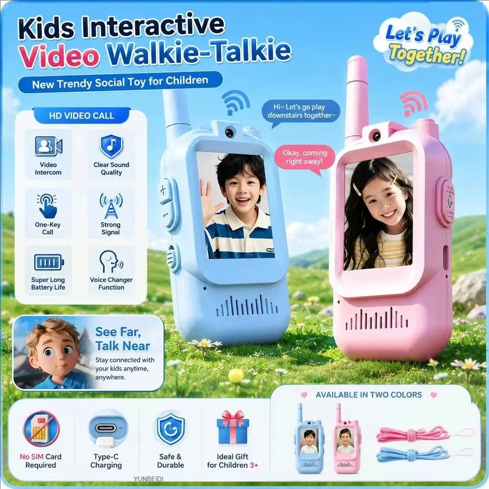 Walkie talkies för barn – uppladdningsbart 2-pack för lek och äventyr