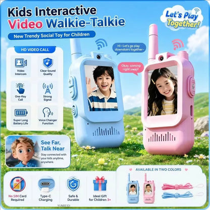 Walkie talkies för barn – uppladdningsbart 2-pack för lek och äventyr