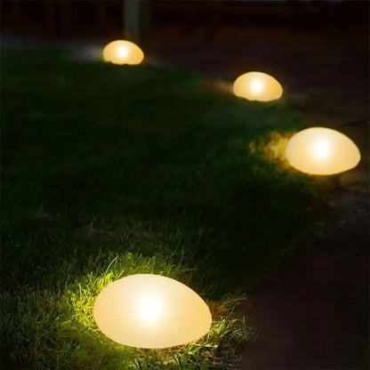 IWP Solcells Stenlampa Frostad – IP65 4 LED 6–8h Ljustid Automatisk Dag/Natt Trädgård Gräsmatta Vit Varmvit Färgad
