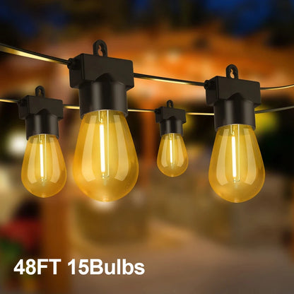 Arbrac ST38 LED-ljusslinga Utomhus IP44 – Varmvit 2200K Krossäker Fjärrkontroll Dimmer 15/18/20/30m Trädgård Bröllop Jul CE RoHS