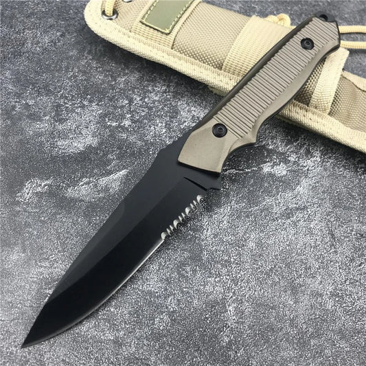 140BK EDC Fixed Blade Knife with Sheath Outdoor Adventure Gear High Hardness Daily Carry Knives Fishing Hiking Tool