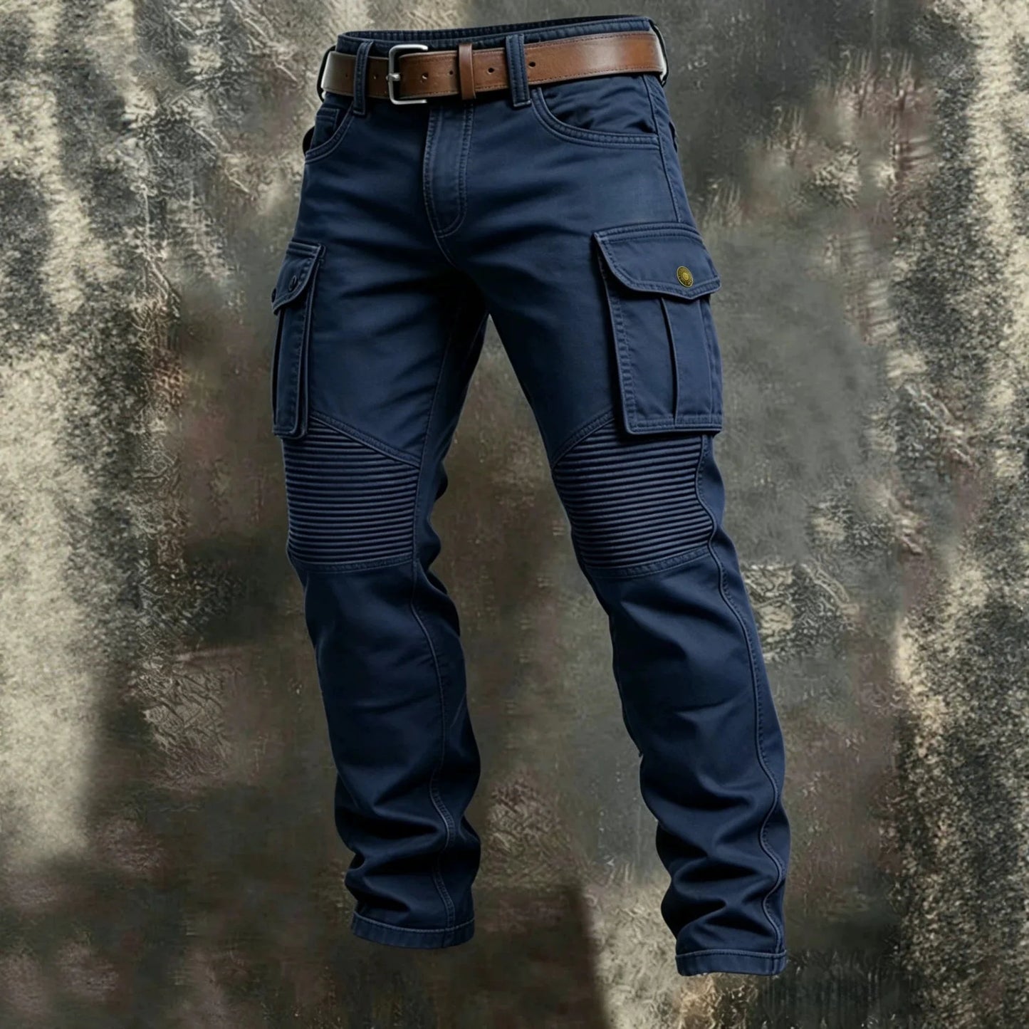 Male New Men Cotton Autumn Winter Patchwork Cargo Pants Multi Pocket Straight Tactical Work Outdoor Daily Wear Trousers 4 Colors