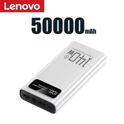 Lenovo 140W Power Bank 200000mAh Large Capacity Super Fast Charging Digital Display For iPhone Samsung Emergency Power Battery