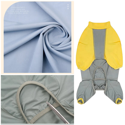 Dog Pajamas Onesie Summer Sun Protection Quick-Dry Bodysuit Clothes Anti-shedding Full Body Pet Jumpsuit for Medium Large Dogs