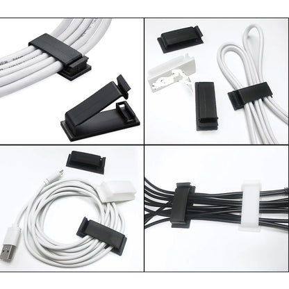 146 Pcs Cable Organizer Set Cord Management Silicone Cable Holder Adhesive Wire Clips For Car Home Office USB Cords Organiser