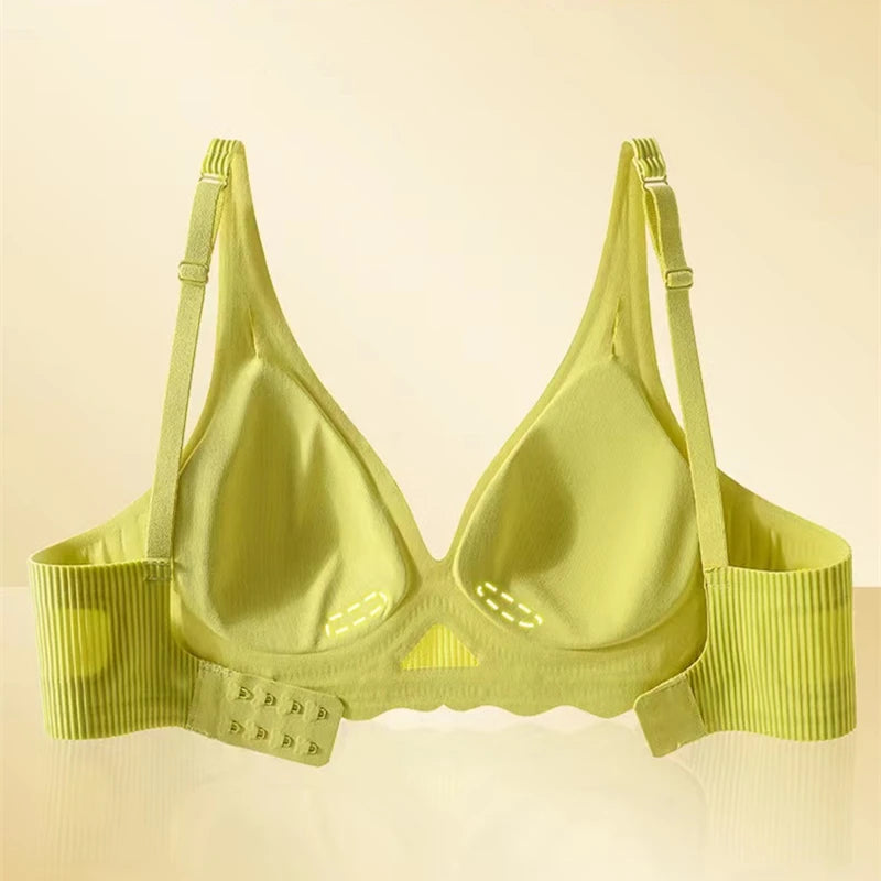 Dam Sömlös Randig BH – Push-up Trådlös Samlande Liten Byst Urhålad Design, 5 Färger S–XL