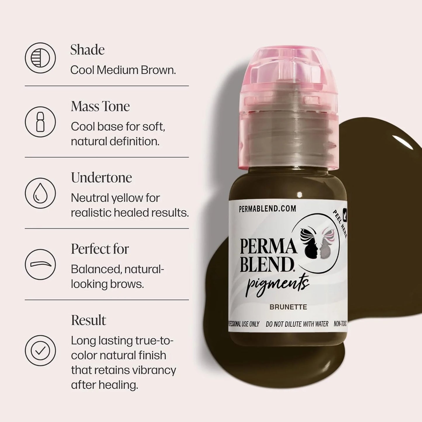 15ML 0.5oz Permanent Makeup Pigment - Long-lasting Professional Tattoo Ink for Microblading Eyebrow & Lip Tattoo Supplies