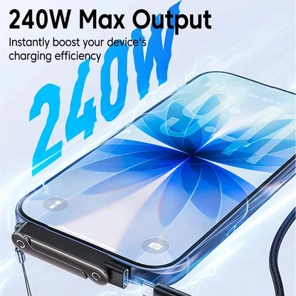240W USB C Lightning Built in Stand Adapter Multi Function Foldable Converter for Phone